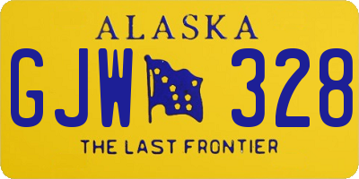 AK license plate GJW328
