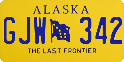 AK license plate GJW342
