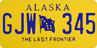 AK license plate GJW345