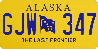 AK license plate GJW347