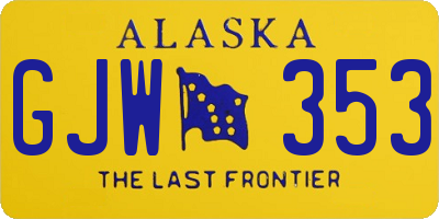 AK license plate GJW353