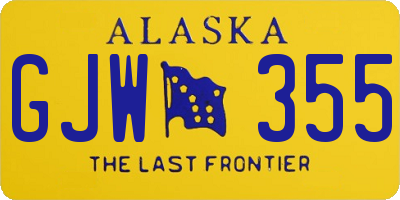 AK license plate GJW355