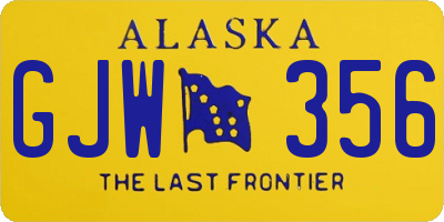 AK license plate GJW356