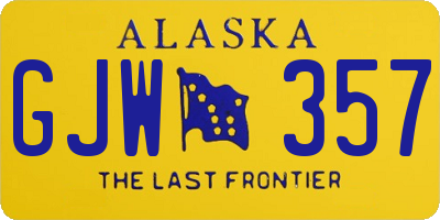 AK license plate GJW357