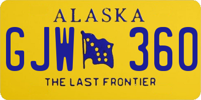AK license plate GJW360