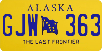 AK license plate GJW363