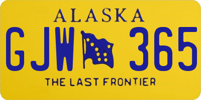 AK license plate GJW365