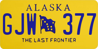 AK license plate GJW377