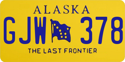 AK license plate GJW378