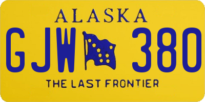 AK license plate GJW380