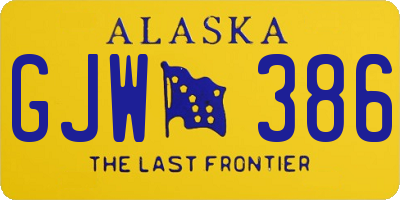 AK license plate GJW386