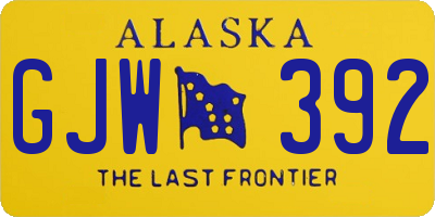 AK license plate GJW392