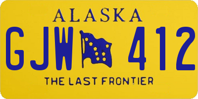AK license plate GJW412