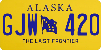 AK license plate GJW420