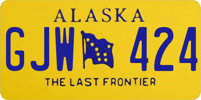 AK license plate GJW424