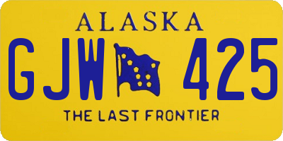 AK license plate GJW425