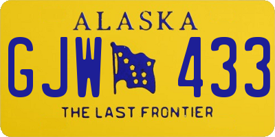 AK license plate GJW433
