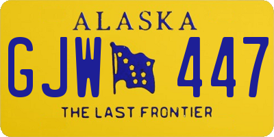 AK license plate GJW447