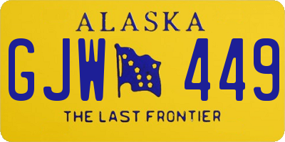 AK license plate GJW449