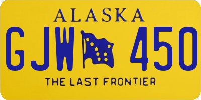 AK license plate GJW450