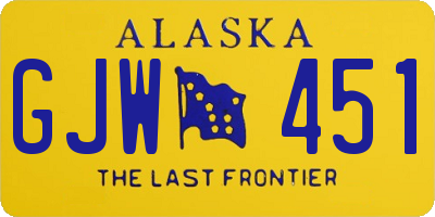 AK license plate GJW451