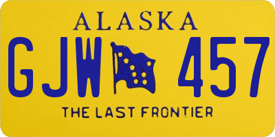 AK license plate GJW457