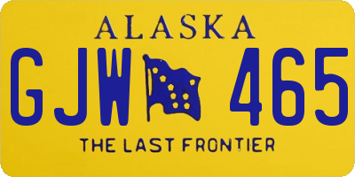 AK license plate GJW465