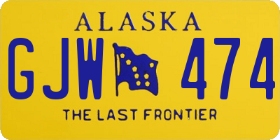 AK license plate GJW474