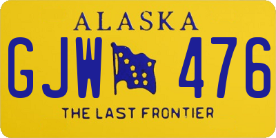 AK license plate GJW476