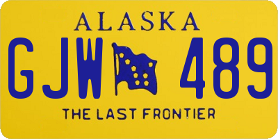 AK license plate GJW489