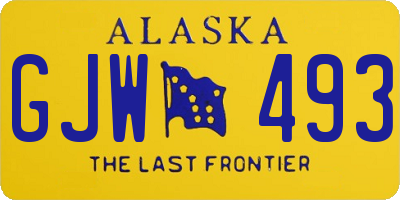 AK license plate GJW493