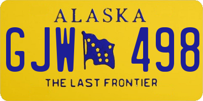 AK license plate GJW498