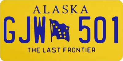 AK license plate GJW501