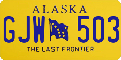 AK license plate GJW503