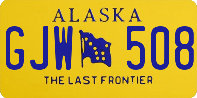 AK license plate GJW508