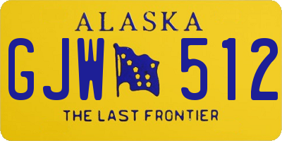 AK license plate GJW512