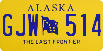AK license plate GJW514