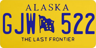 AK license plate GJW522