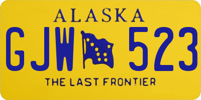 AK license plate GJW523