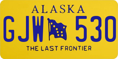 AK license plate GJW530