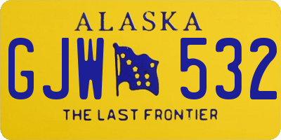 AK license plate GJW532