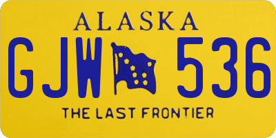 AK license plate GJW536