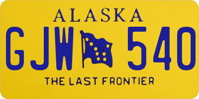 AK license plate GJW540