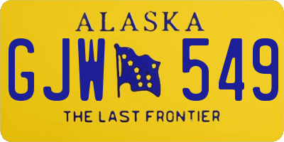AK license plate GJW549