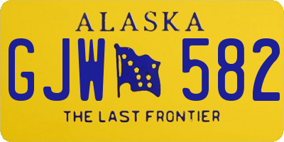 AK license plate GJW582