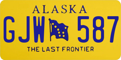 AK license plate GJW587