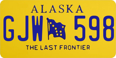 AK license plate GJW598