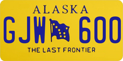 AK license plate GJW600