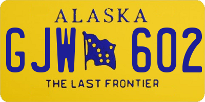 AK license plate GJW602