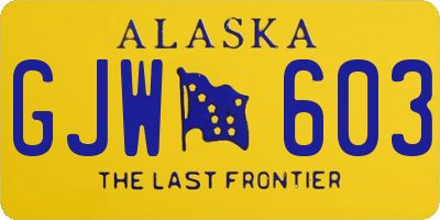 AK license plate GJW603